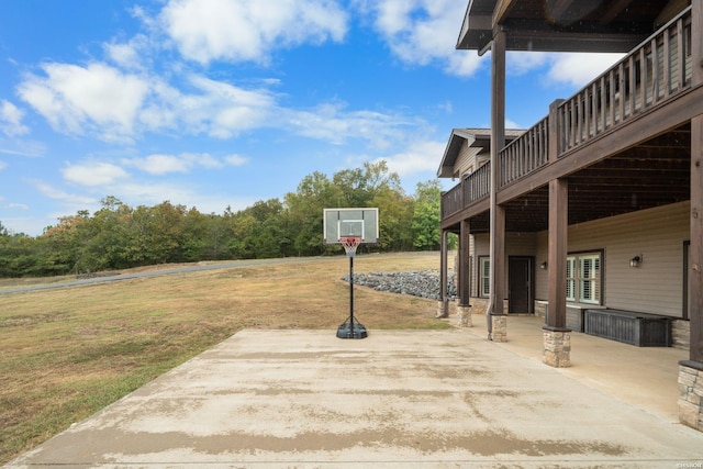 view of patio with a wooden deck