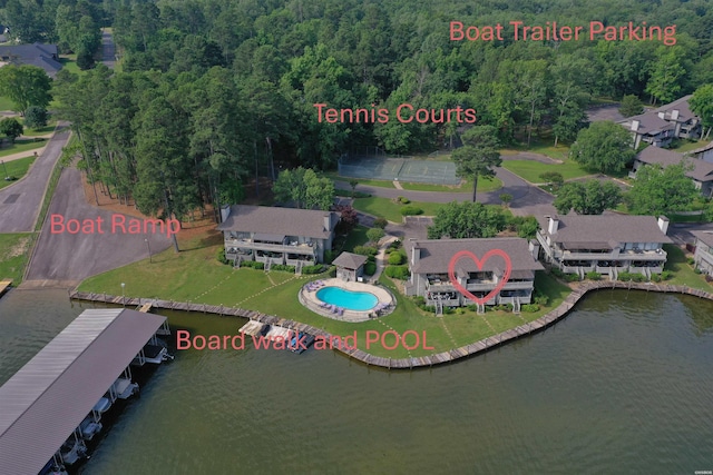 400 Farr Shores Dr Unit 2E, Hot Springs, AR 71913 - drone / aerial view of a large body of water and a pool