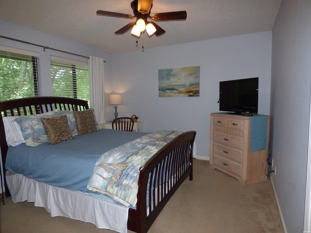 400 Farr Shores Dr Unit 2E, Hot Springs, AR 71913 - bedroom featuring light colored carpet, baseboards, and ceiling fan