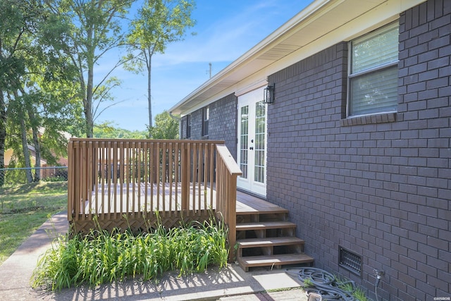 1405 Emory St, Hot Springs, AR 71913 - wooden deck with french doors