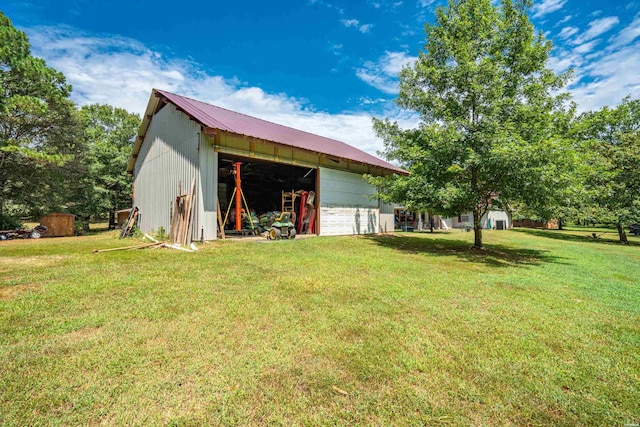 exterior space with an outbuilding, a garage, and an outdoor structure