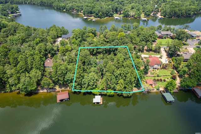 1200 Rock Creek Rd, Hot Springs, AR 71913 - view of property location featuring a heavily wooded area, a large body of water, and property parcel outlined