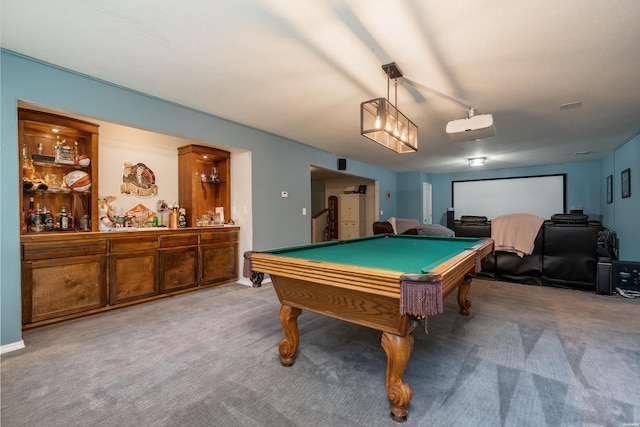 recreation room featuring carpet floors and pool table