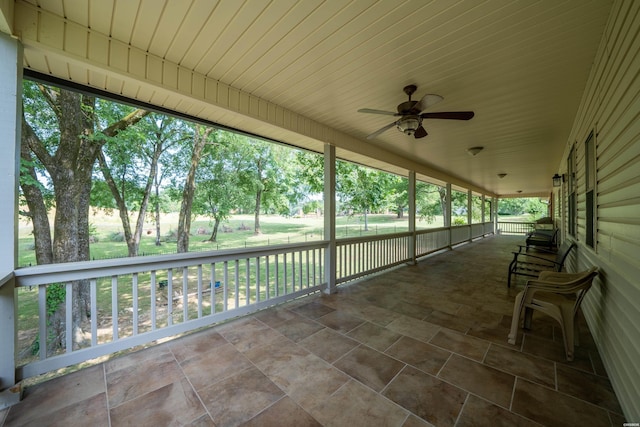 view of patio / terrace featuring a ceiling fan