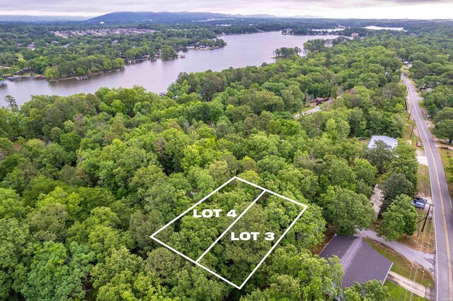 LOT3 Wampum Cir, Hot Springs, AR 71913 - birds eye view of property featuring a water view and a wooded view