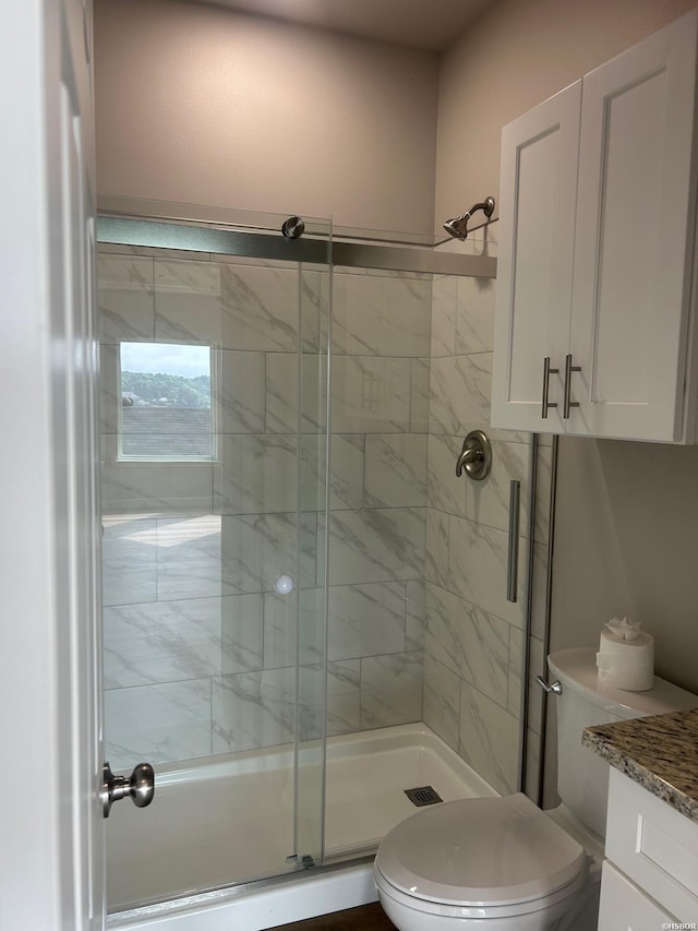 208 Aberina Unit G, Hot Springs, AR 71913 - full bathroom with a stall shower, vanity, and toilet