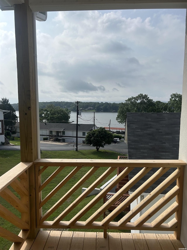 208 Aberina Unit G, Hot Springs, AR 71913 - wooden terrace with a water view