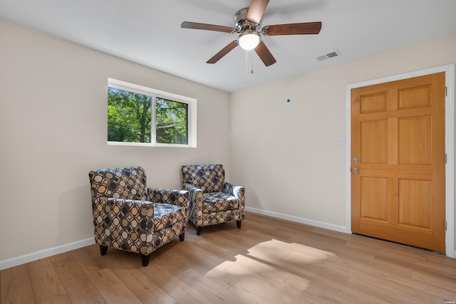 106 Grissom Trl, Hot Springs, AR 71913 - sitting room with wood finished floors, baseboards, and ceiling fan