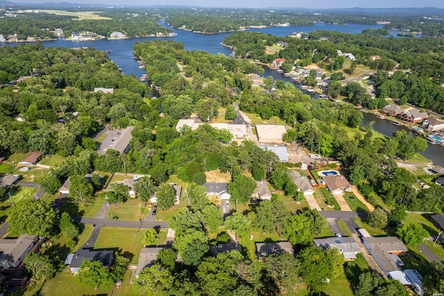 106 Grissom Trl, Hot Springs, AR 71913 - aerial overview of property's location with a large body of water, nearby suburban area, and a forest