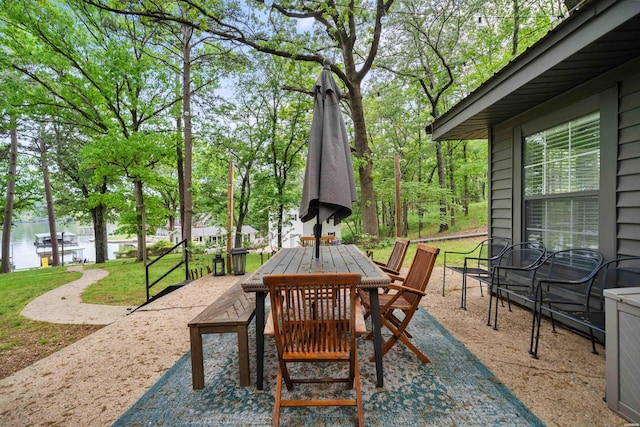 view of patio with outdoor dining area