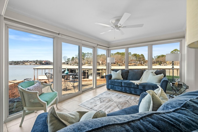 1201 Lakeshore Dr Unit 25, Hot Springs, AR 71913 - sunroom / solarium featuring a wealth of natural light, tile patterned floors, and crown molding