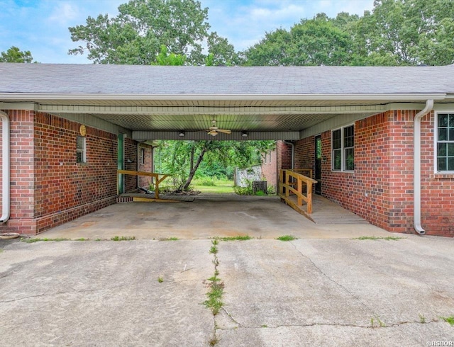 427 Morrison Rd, Arkadelphia, AR 71923 - view of parking / parking lot featuring an attached carport, driveway, and a ceiling fan