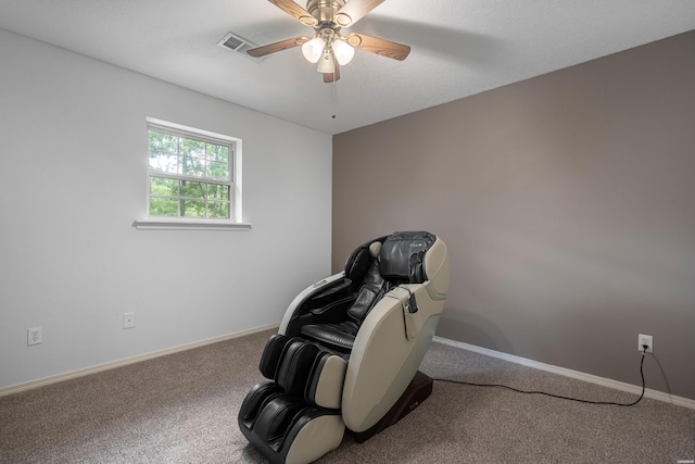 539 Charlie Stover Rd, Royal, AR 71968 - sitting room featuring carpet flooring and a ceiling fan