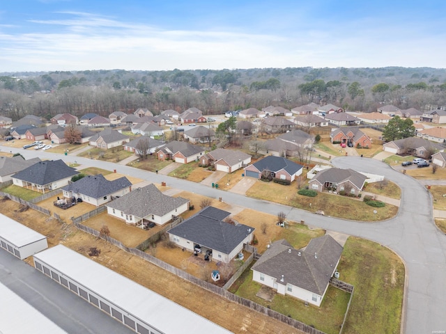 aerial view with a residential view