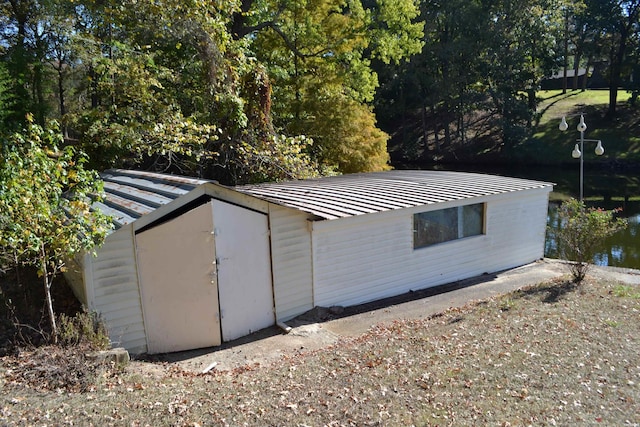 view of shed