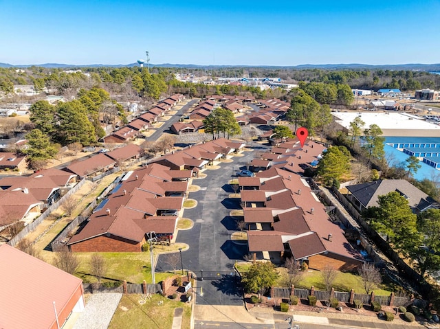 drone / aerial view featuring a residential view