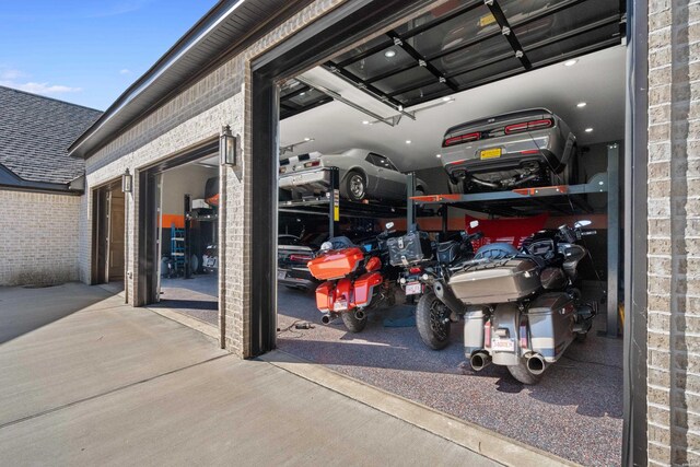 view of garage