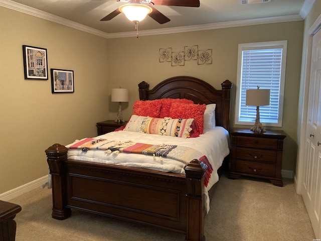 141 Central Ter Unit D, Hot Springs, AR 71913 - bedroom featuring light carpet, baseboards, visible vents, and crown molding