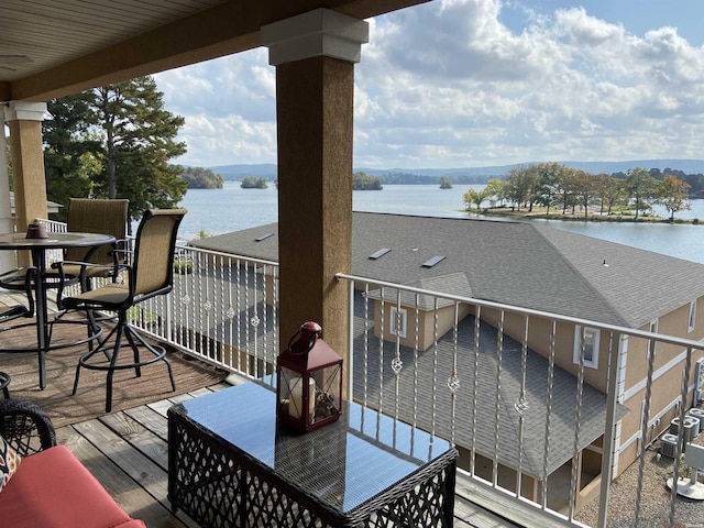 141 Central Ter Unit D, Hot Springs, AR 71913 - balcony featuring outdoor dining space and a water view
