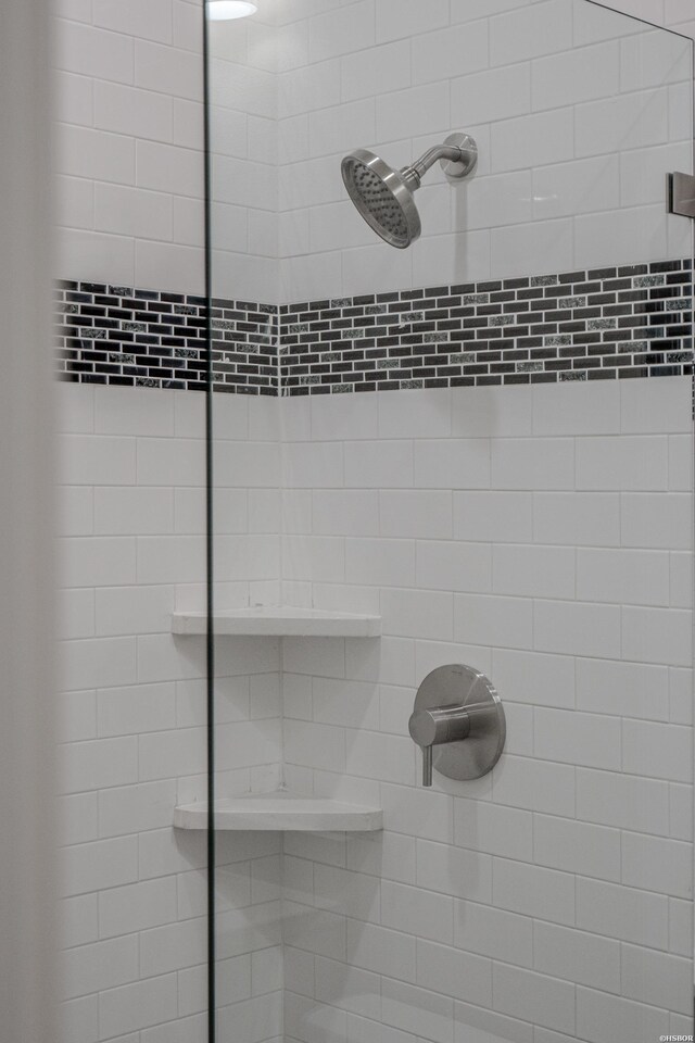 interior details with tiled shower