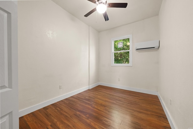 301 Walter St, Hot Springs, AR 71901 - unfurnished room featuring a wall unit AC, wood finished floors, a ceiling fan, and baseboards