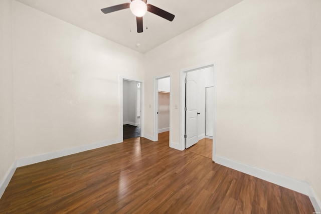 301 Walter St, Hot Springs, AR 71901 - empty room with ceiling fan, wood finished floors, and baseboards