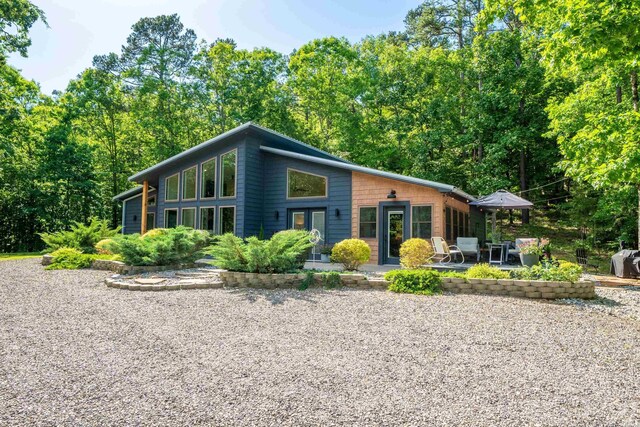 view of front of home with a patio