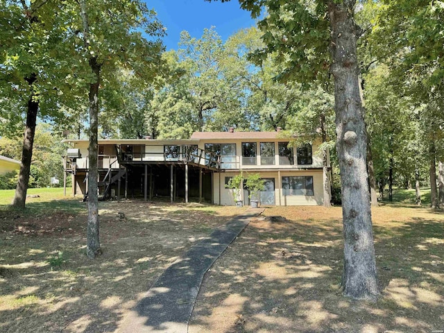 view of front of home featuring a deck