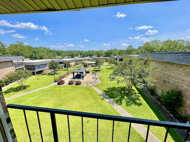 1135 Twin Pts Unit C, Hot Springs, AR 71913 - view of grassy yard featuring a gazebo, view of scattered trees, and a patio area
