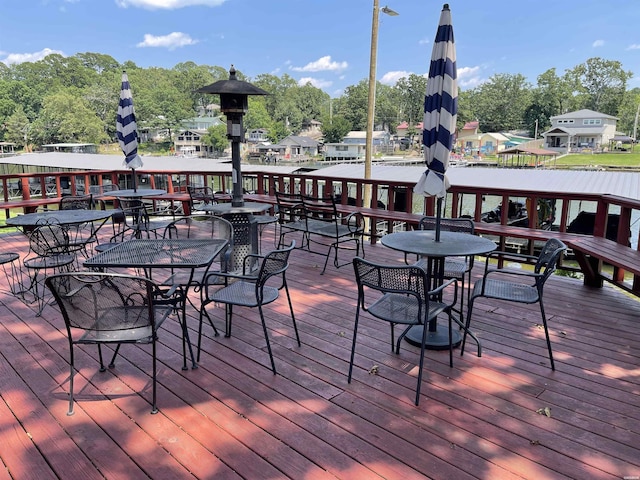 1135 Twin Pts Unit C, Hot Springs, AR 71913 - wooden deck featuring view of wooded area