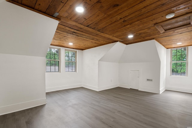 207 Hagen St, Hot Springs, AR 71913 - additional living space with plenty of natural light, wooden ceiling, and dark wood finished floors