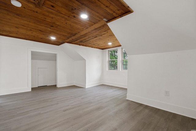 207 Hagen St, Hot Springs, AR 71913 - additional living space with wood ceiling, wood finished floors, recessed lighting, and baseboards