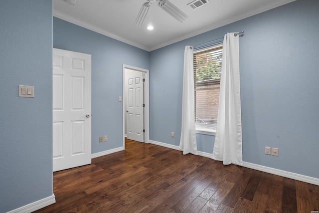 220 Mcdonald Loop, Hot Springs, AR 71913 - unfurnished bedroom featuring ornamental molding, wood finished floors, and a ceiling fan