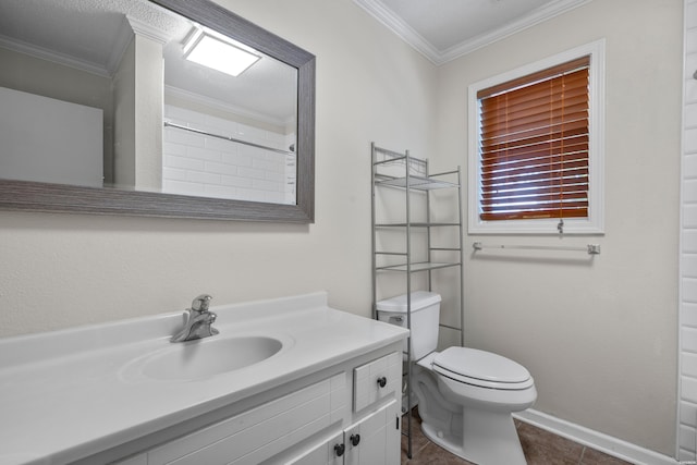 220 Mcdonald Loop, Hot Springs, AR 71913 - bathroom with vanity, tile patterned floors, and ornamental molding