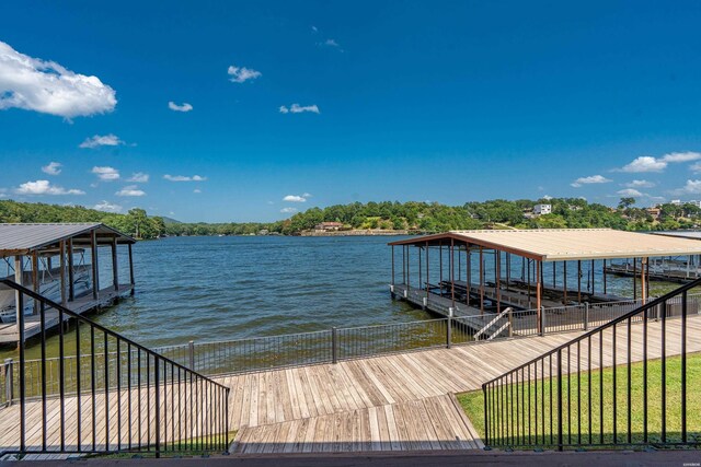 220 Mcdonald Loop, Hot Springs, AR 71913 - dock featuring a water view and boat lift