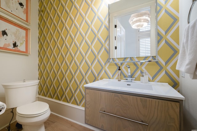 bathroom with toilet and vanity