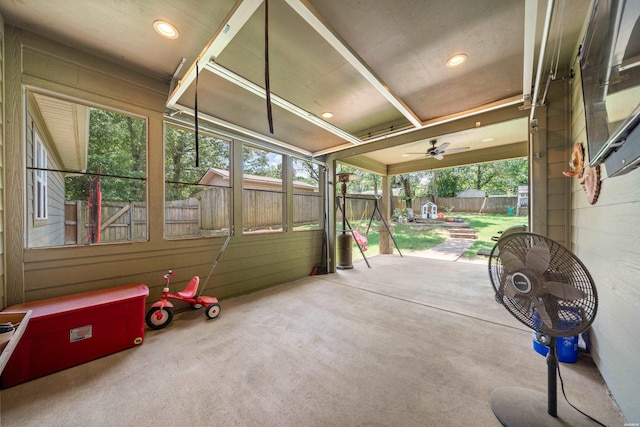 109 Spencer Chase Ct, Hot Springs, AR 71901 - unfurnished sunroom with a ceiling fan