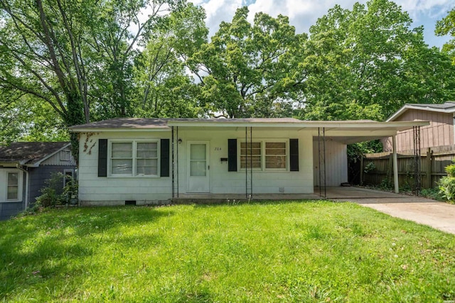 204 First, Hot Springs, AR 71913 - ranch-style home featuring concrete driveway, crawl space, and an attached carport