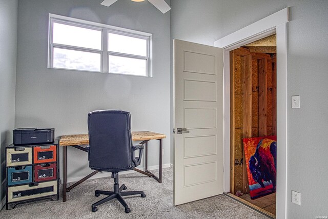 office area featuring carpet floors