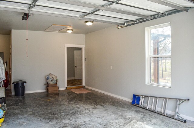 garage featuring baseboards