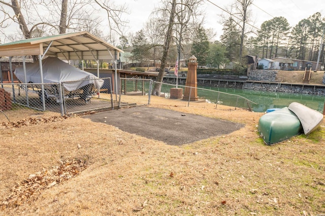 view of play area featuring fence