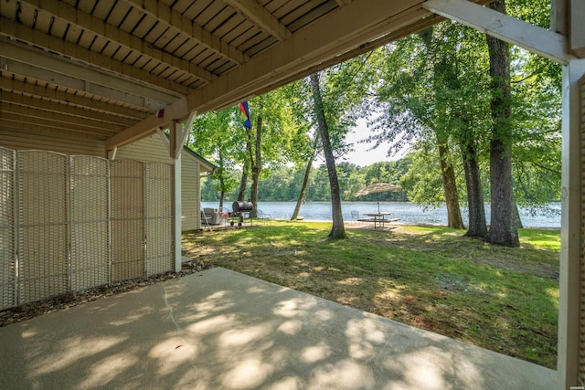 183 River Mill Ct Unit B-2, Hot Springs, AR 71913 - view of patio / terrace with a water view and grilling area