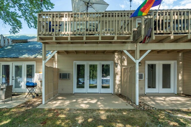 183 River Mill Ct Unit B-2, Hot Springs, AR 71913 - rear view of property featuring french doors, a patio, and a deck