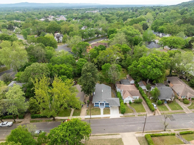 aerial view with a residential view and a forest view