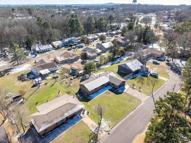 aerial view with a residential view