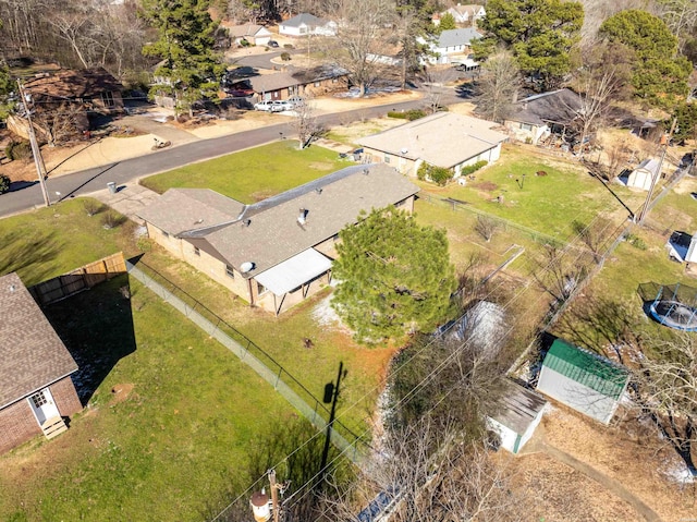 bird's eye view featuring a residential view