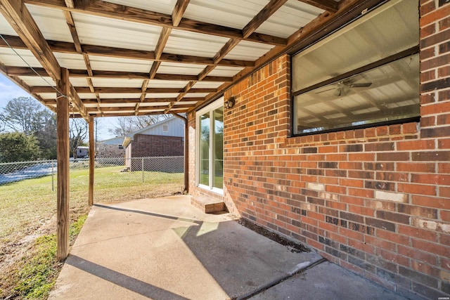 view of patio with fence