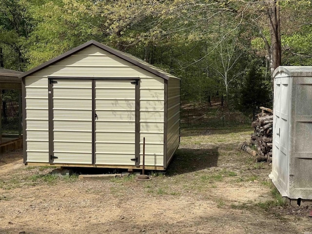 5301 Owensville Cutoff Cutoff, Lonsdale, AR 72087 - view of shed with a forest view