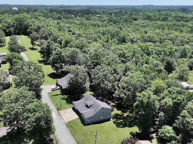 aerial view with a forest view