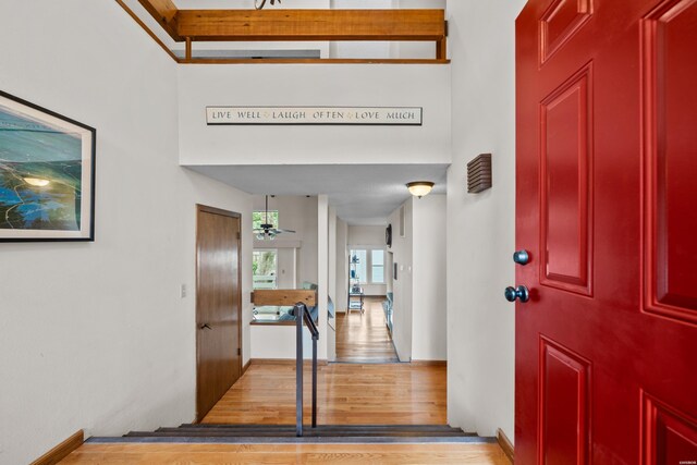 105 Long Island Bay Unit A1, Hot Springs, AR 71913 - foyer entrance with wood finished floors and ceiling fan